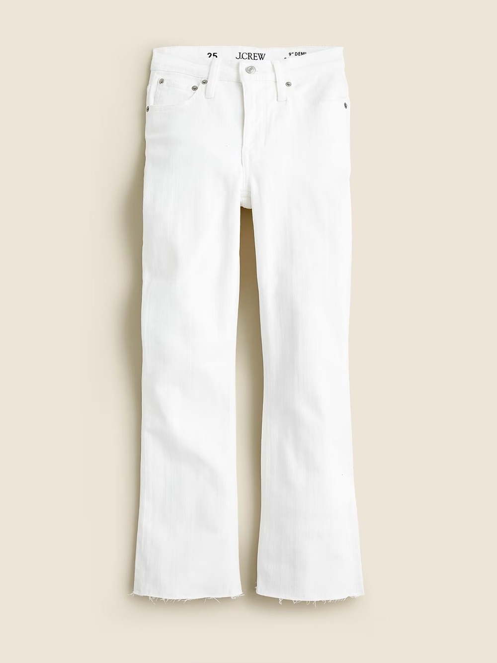 J.Crew Billie 9” demi-boot crop jean in white wash
